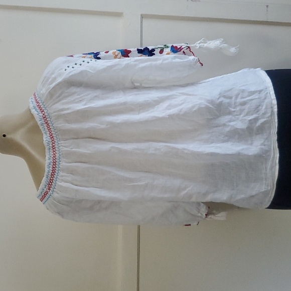 Handmade cross stitch three quarter sleeve top/ blouse size M - Picture 3 of 10